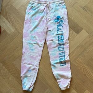 Disney tie dye sweatpants drawstring size medium